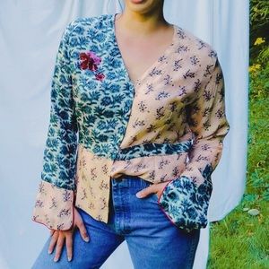 Floral silk blouse